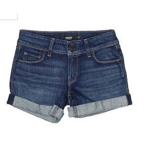 Hudson Denim Jean Shorts RN# 107906 Medium Wash Med Distressed USA Made Sz 27